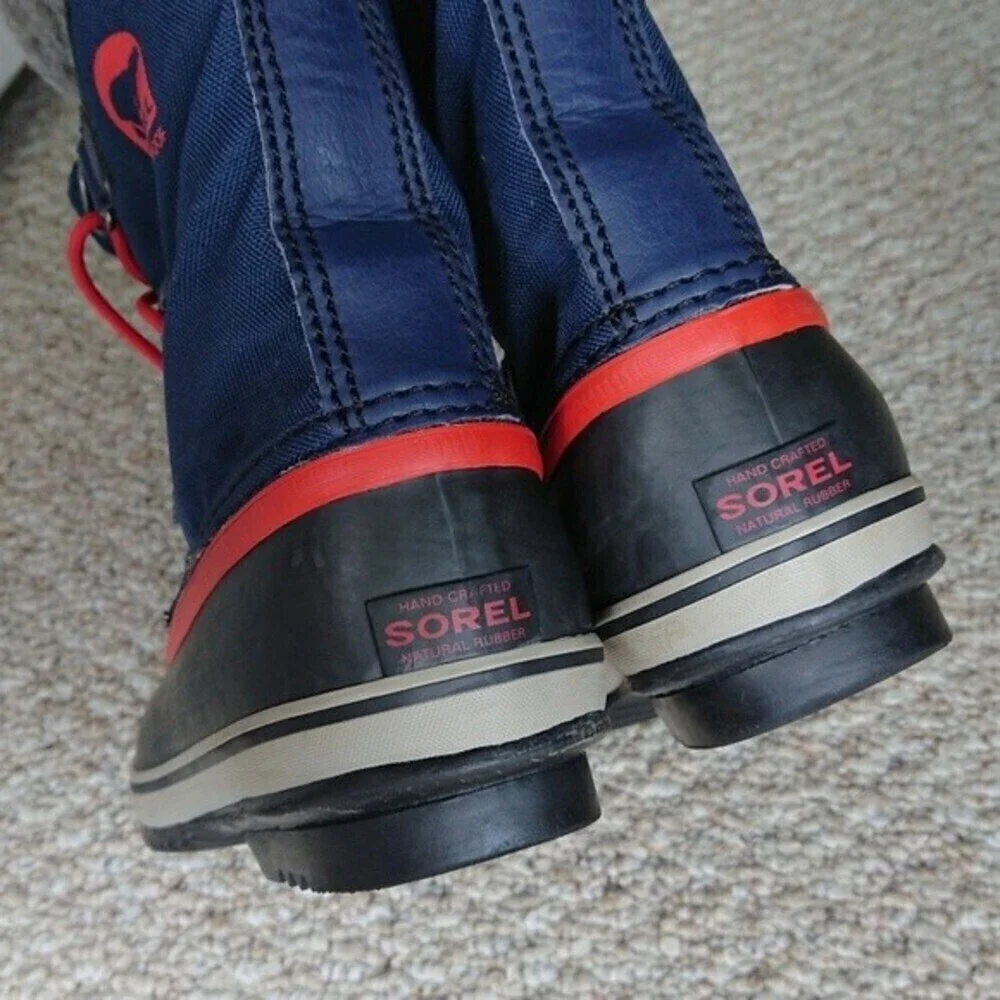 Sorel Yoot Pac Nylon Cool Waterproof Snow Boots in red and blue Size 6